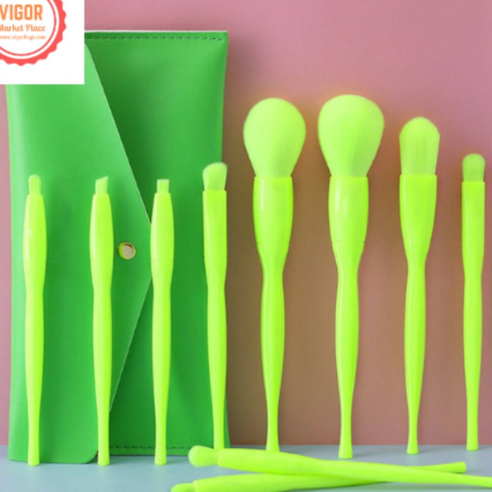 High Quality 10 pcs Candy Color Makeup Brushes Tool Set